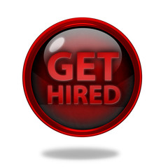 Get hired circular icon on white background