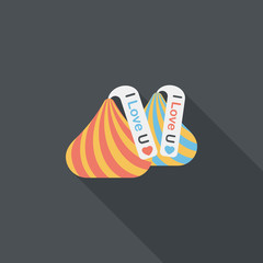 Valentine's Day chocolate flat icon with long shadow,eps10