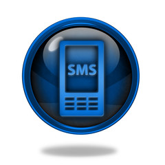 sms circular icon on white background