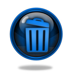 trash can circular icon on white background