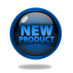 new product circular icon on white background