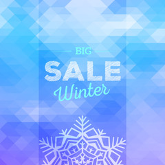Winter sales vector polygonal background