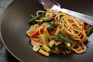 Italian pasta - spaghetti bolognese in plate
