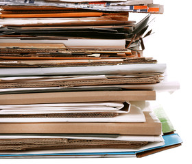 Big stack of papers, close-up