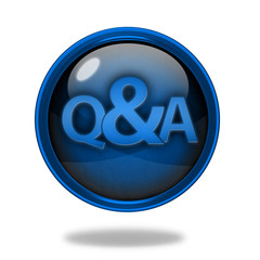 Q&A  circular icon on white background