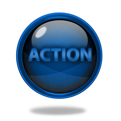 Action circular icon on white background