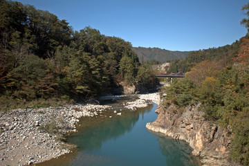 Fototapeta na wymiar Sho River, Shirakawa-go, Japan