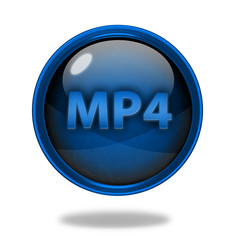 MP4 circular icon on white background
