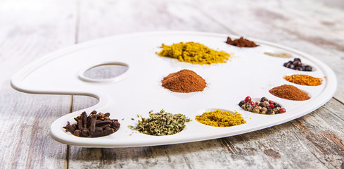spices on a palette pictorial