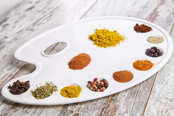spices on a palette pictorial