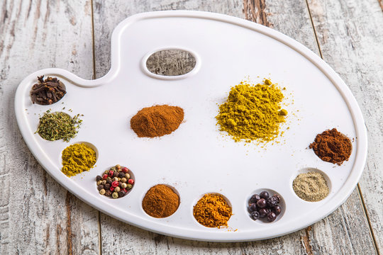 spices on a palette pictorial