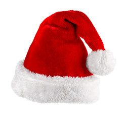 Santa red hat isolated in white background