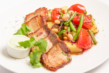 ham with roasted vegetables