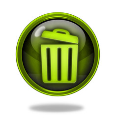trash can circular icon on white background