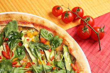 Delicious pizza on plate