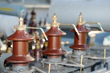 electrical connectors of an old electric voltage transformer