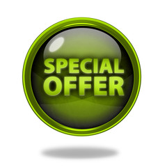 Special offer circular icon on white background