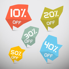 Vector Discount Sale Tags Set