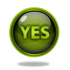 yes circular icon on white background