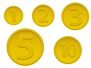 Set of gold coins