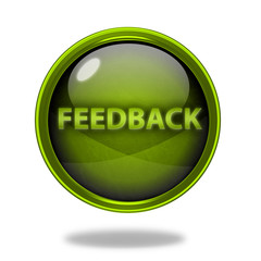 Feedback circular icon on white background