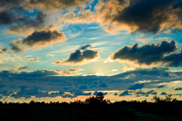 Sunset above the forest