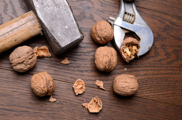 Cracked walnuts