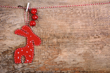 hanging red christmas deer