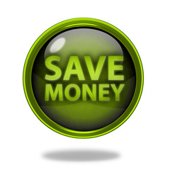 Save money circular icon on white background