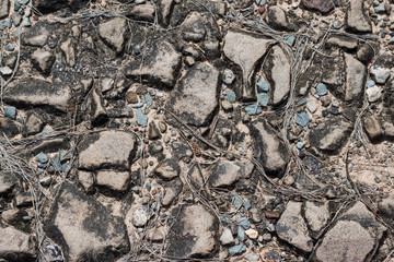Background of stones and pebbles, texture