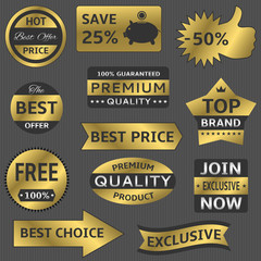 Obraz premium Golden vector labels