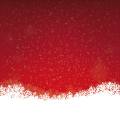 red winter snowflakes background