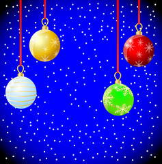 festive christmas background with balls