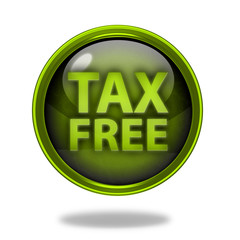 Tax free circular icon on white background