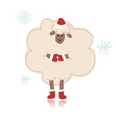 Sheep santa, symbol of new year 2015