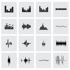 Vector music soundwave icon set