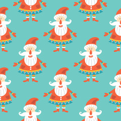 Christmas seamless pattern with Santa Claus