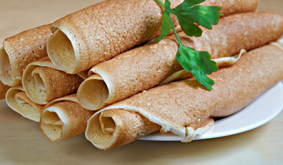 pancakes made from wheat flour on a plate