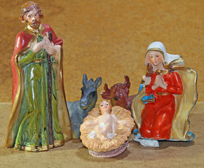 Nativity scene with baby jesus