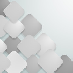 Gray squares with rounded corners and shadow on gray background