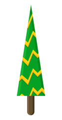 Striped Christmas Tree Vector