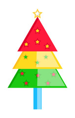 Colorful Decorative Christmas Tree with Stars