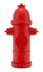 red hydrant isolated on white background