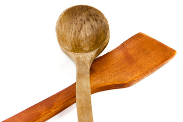 Brauner Holz Suppenlöffel mit Kochlöffel