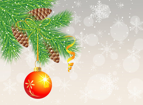 festive christmas background with ball