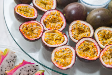 Half cut passion fruit