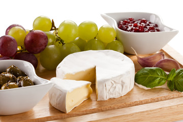 Cheese on cutting board