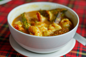 Thai spicy Yellow curry with shrimp