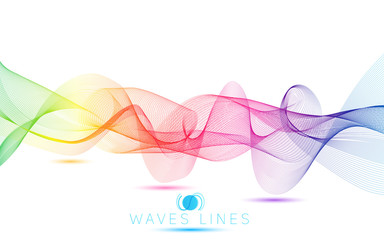 rainbow colorful gradient light waves line bright abstract