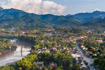 Fotobehang Viewpoint and landscape in luang prabang, Laos. © tortoon